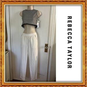 NWT | Rebecca Taylor Twill Pull on Pant Women Silk Blend Cuffed!!